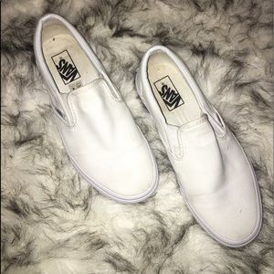 White Slip-On Vans